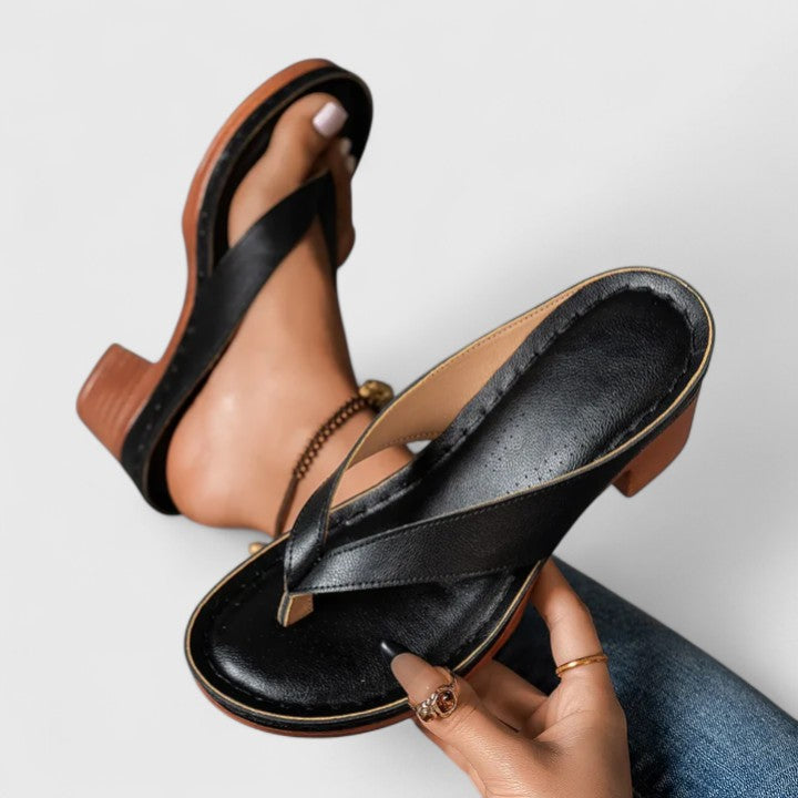 Toe-Post Block Heel Sandals — women's sandals, view 6 by Emyri