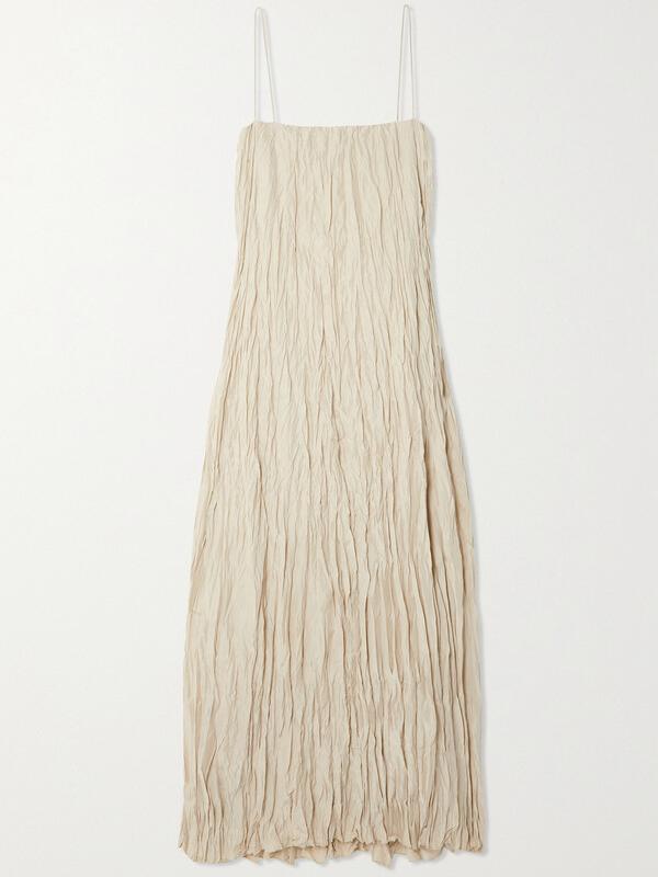 Crinkled Fabric Maxi Dress