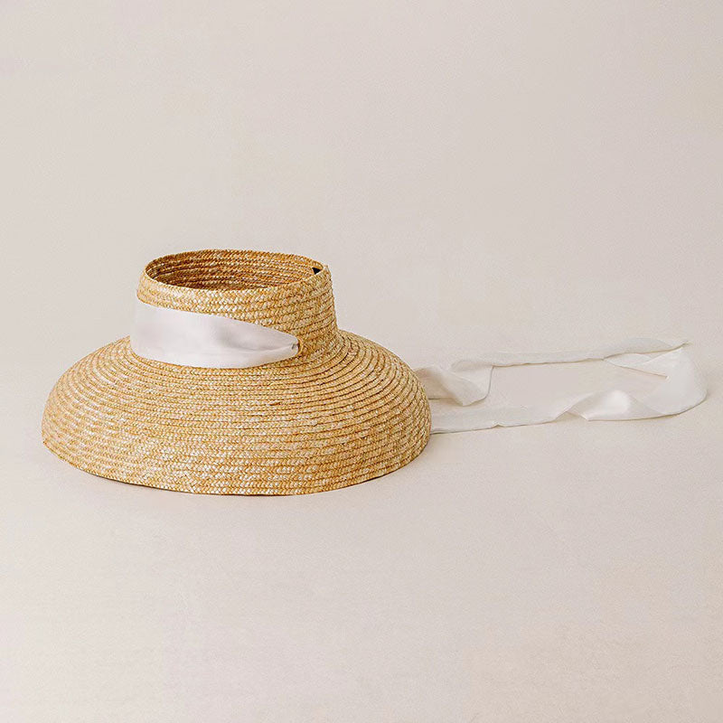Trailing Ribbon Straw Sun Hat — women's sun hat, view 4 by Emyri