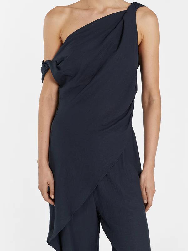 Twist Detail Linen Pants Set — women's two-piece set, view 5 by Emyri