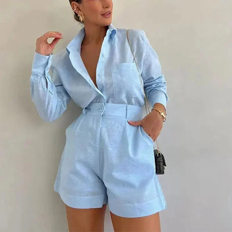 Two-Piece Linen Shorts Set — women's two-piece set by Emyri