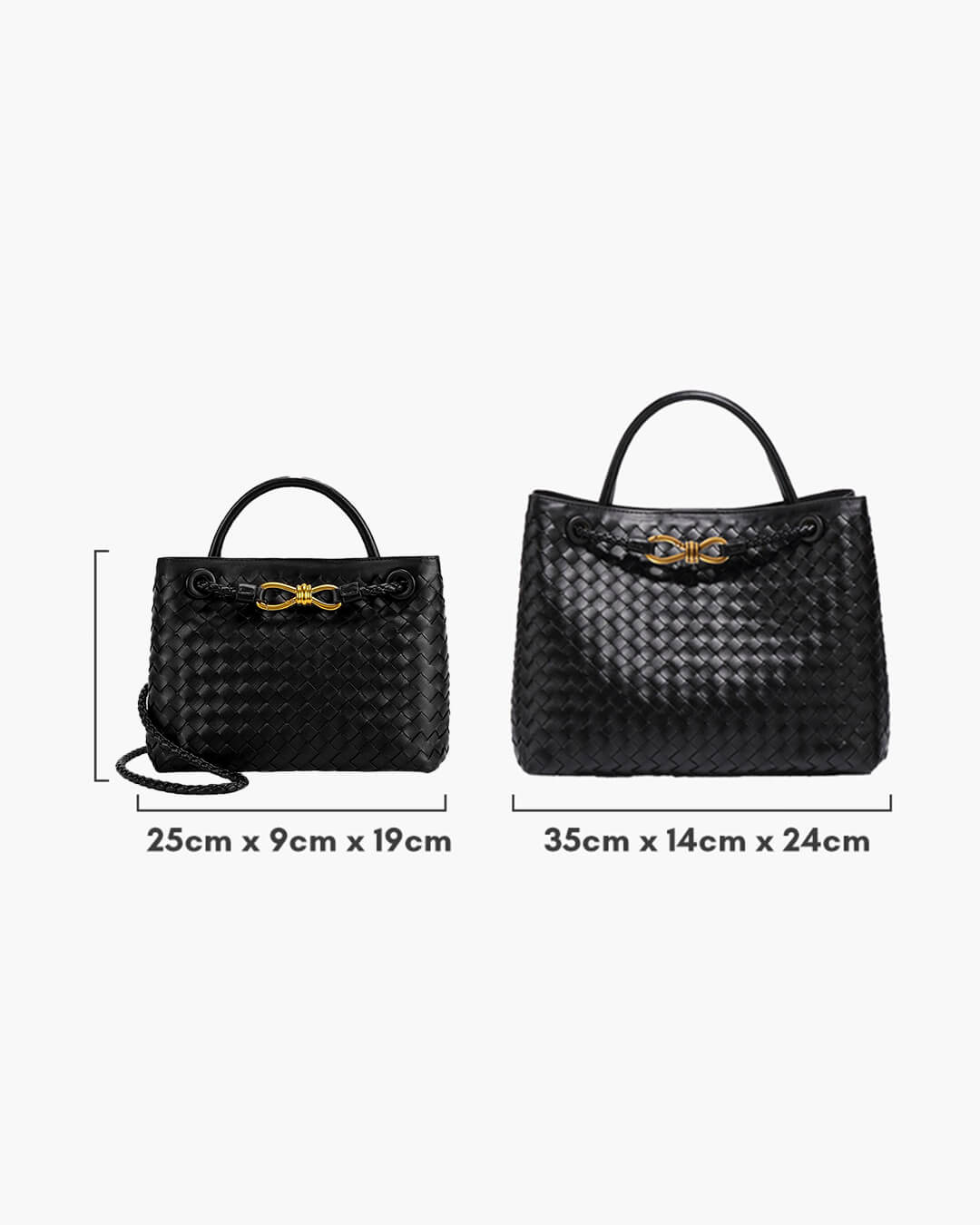 Two-Size Woven Tote Bag — women's tote bag, view 21 by Emyri