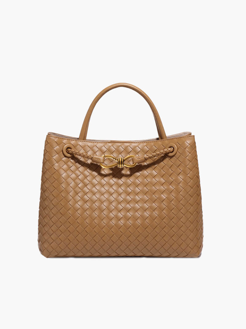 Two-Size Woven Tote Bag — women's tote bag, view 4 by Emyri