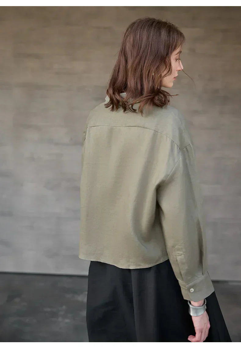 Cropped Oversized Button-Down Shirt