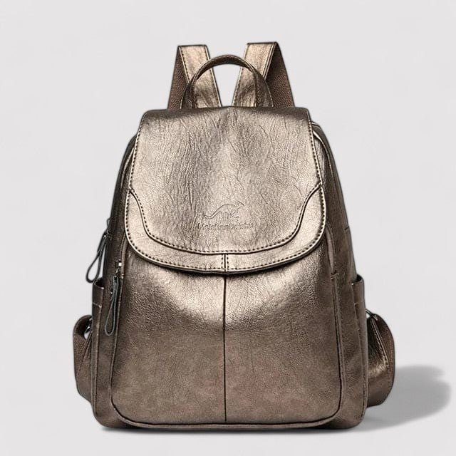 Women's anti-theft leather backpack