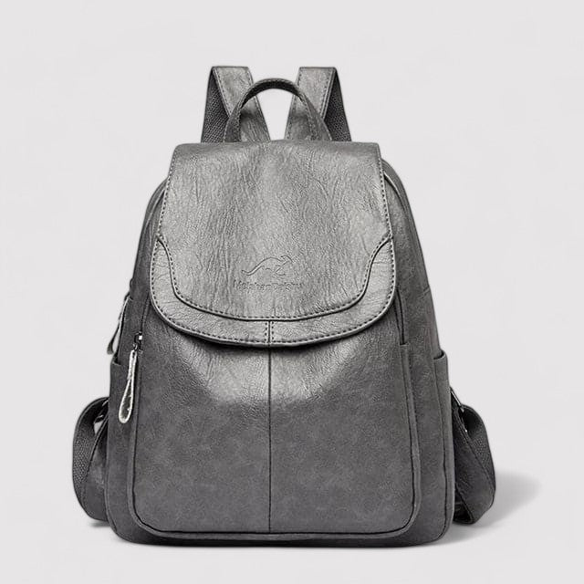 Women's anti-theft leather backpack