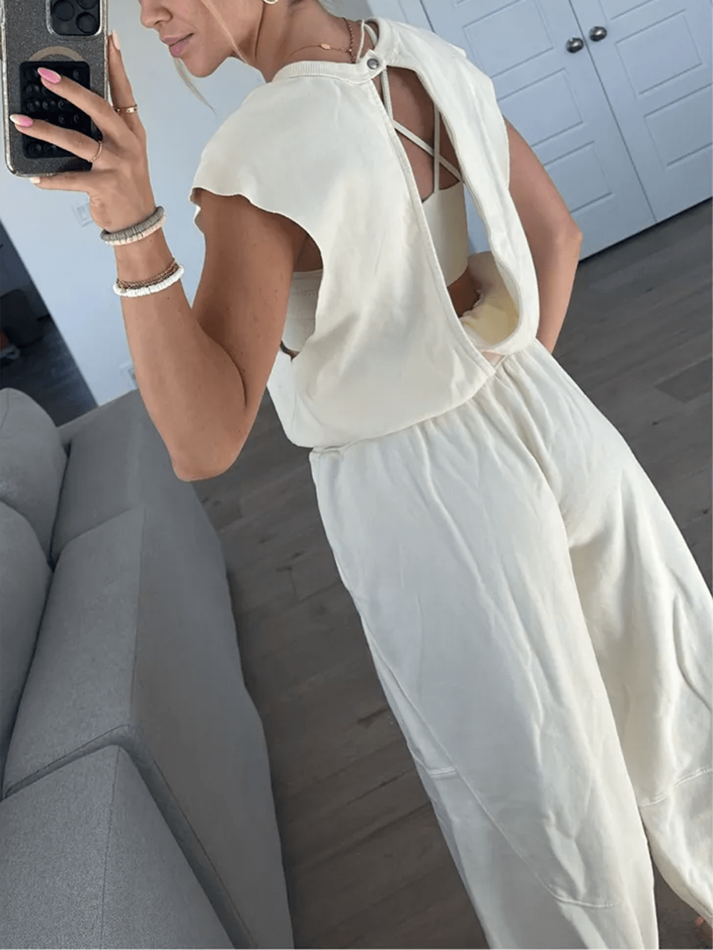 Women's Backless Corset Jumpsuit — alternate angle