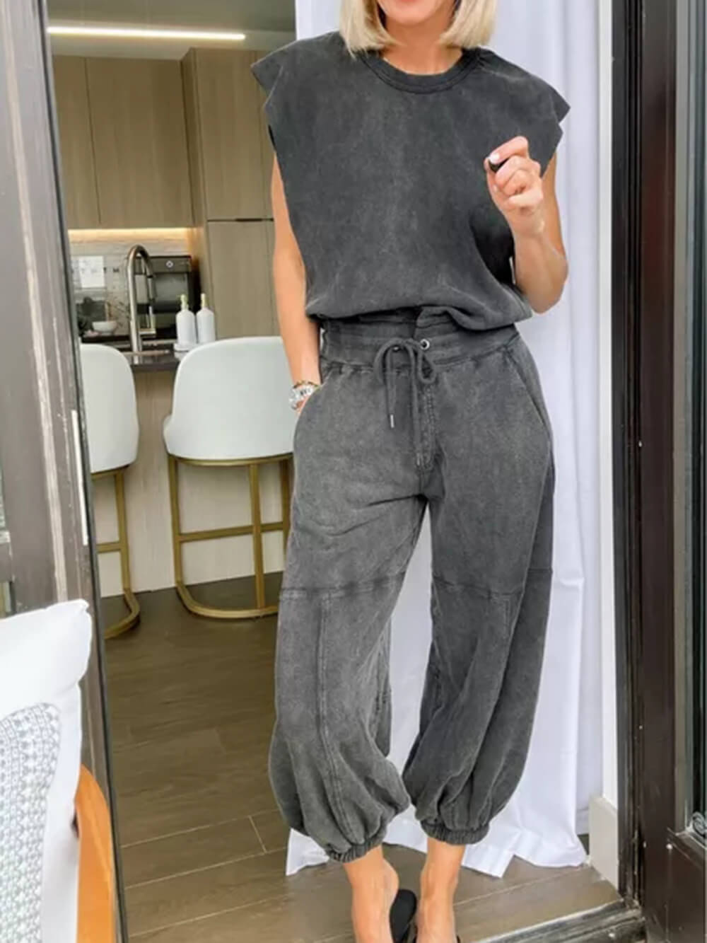 Women's Backless Corset Jumpsuit — lifestyle shot