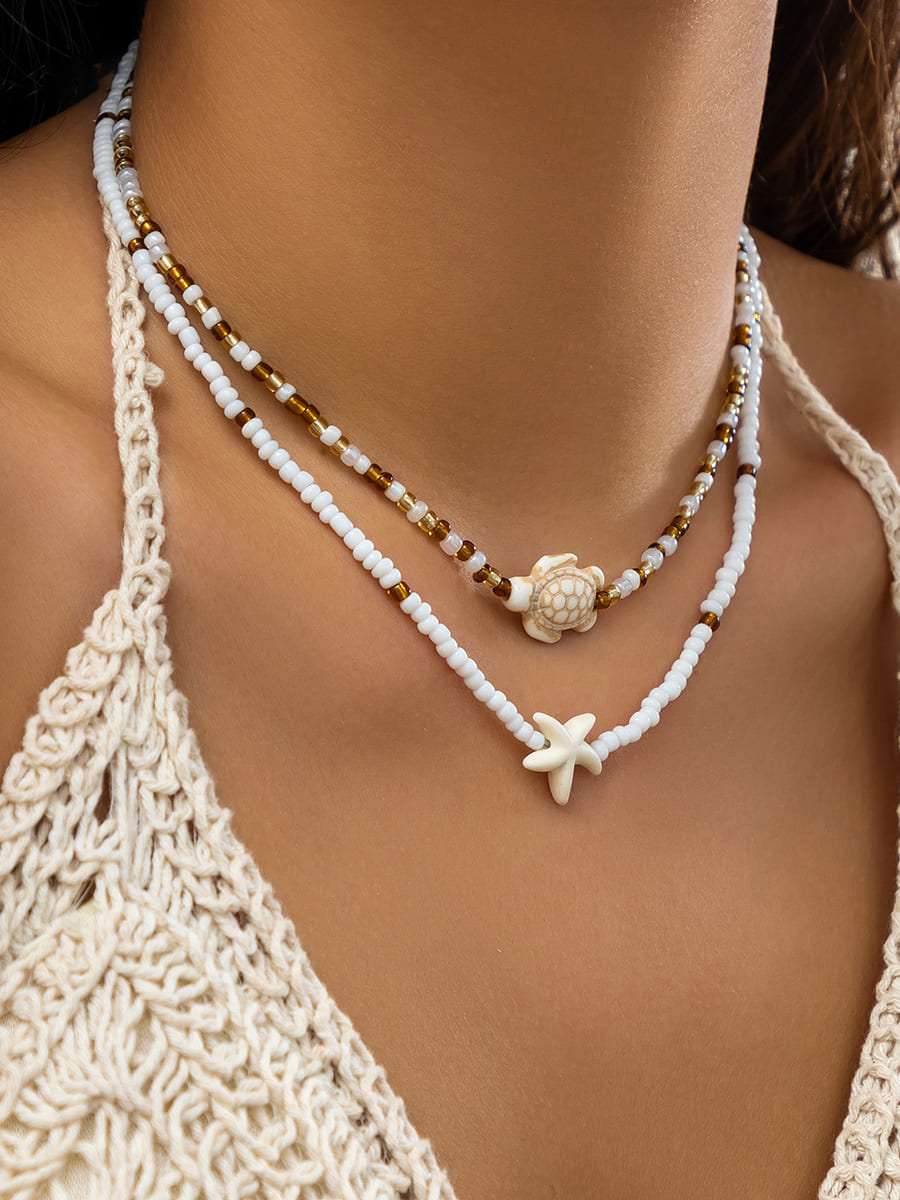 Women's beach starfish shell necklace