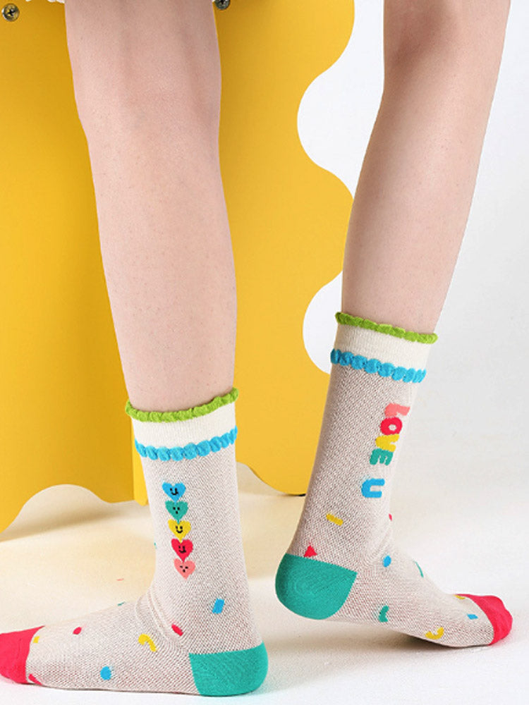 Women's Bear Print Mid-Calf Socks