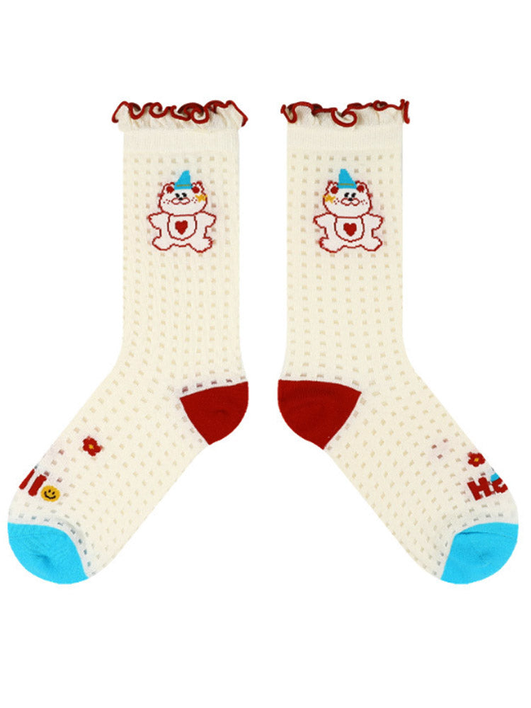 Women's Bear Print Mid-Calf Socks — styled look
