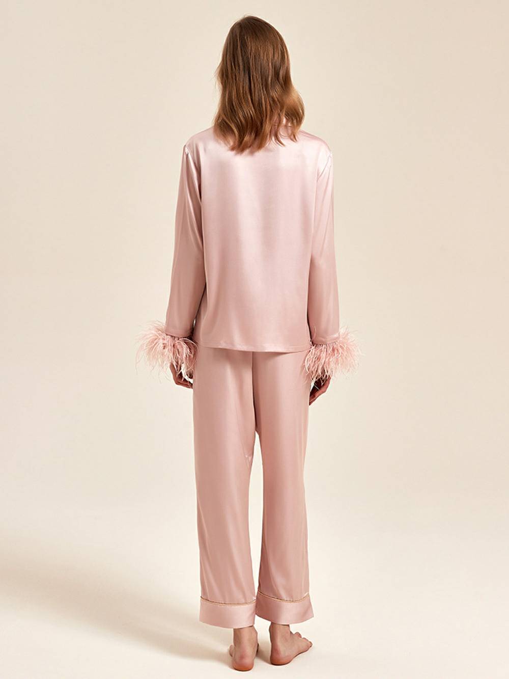 Women's bejewelled button pajama set — side detail