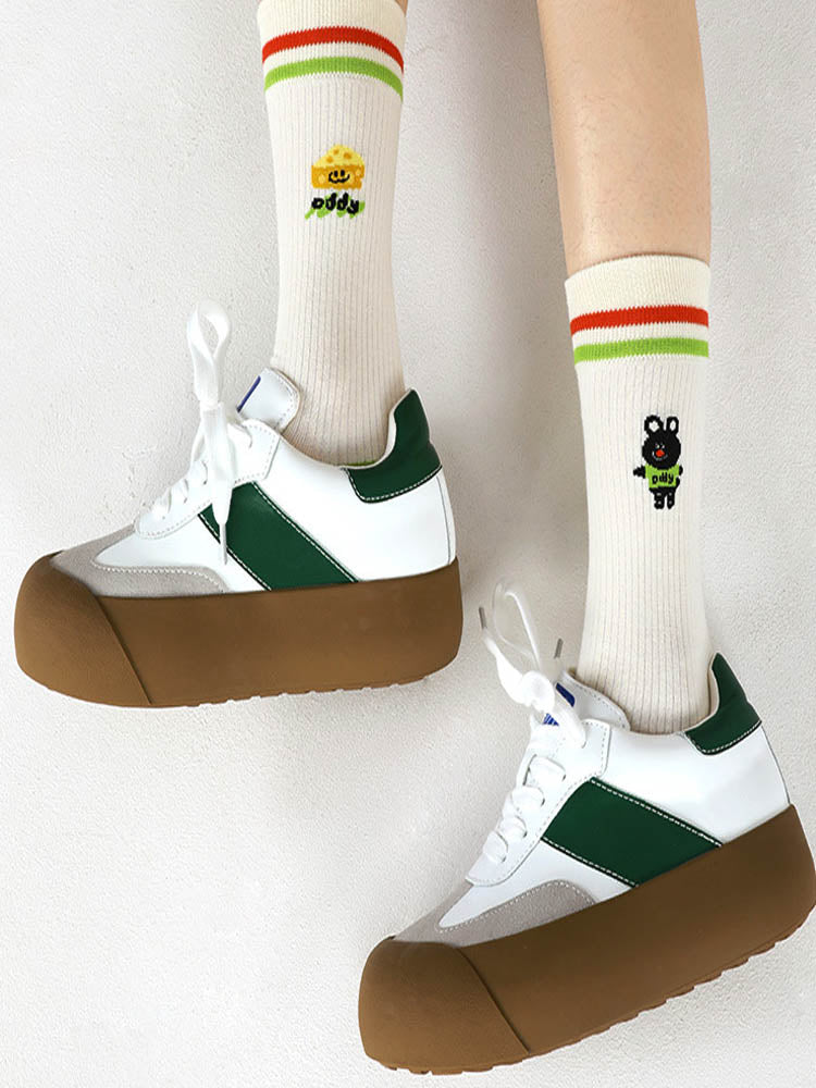 Women's Black Bear Print Socks