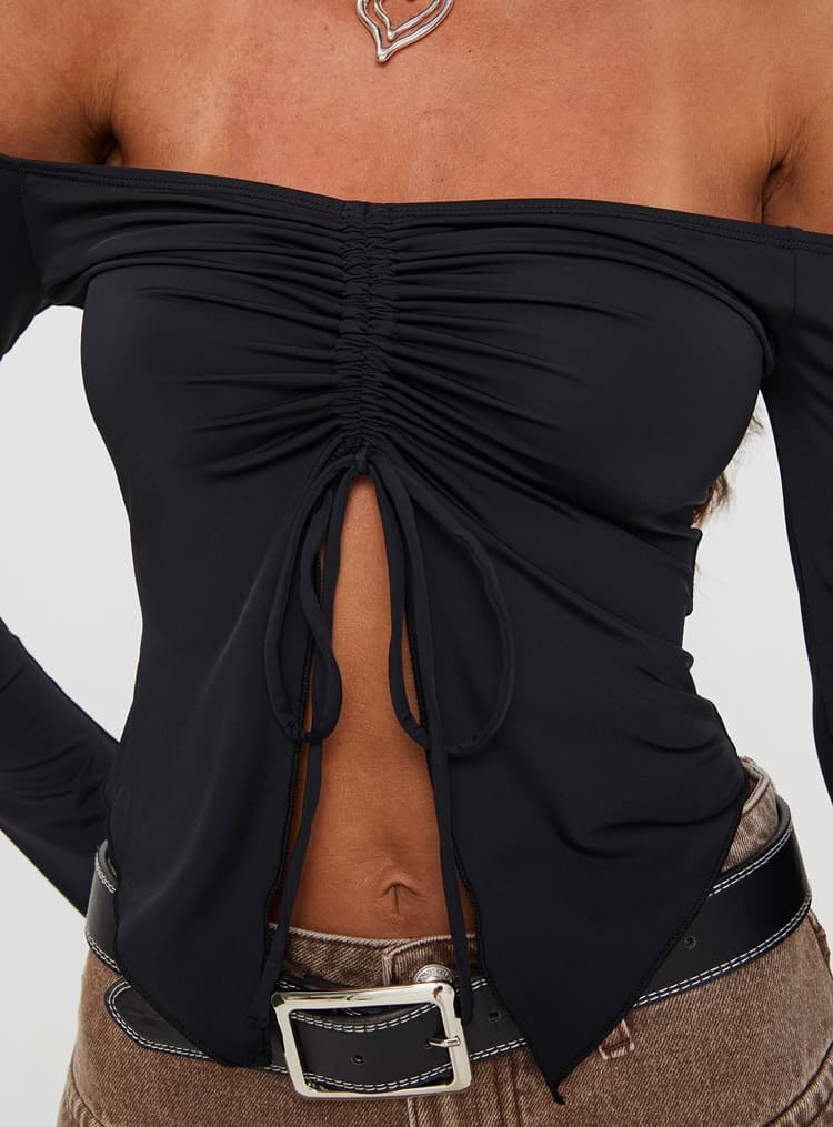 Women's Black Off-Shoulder Top