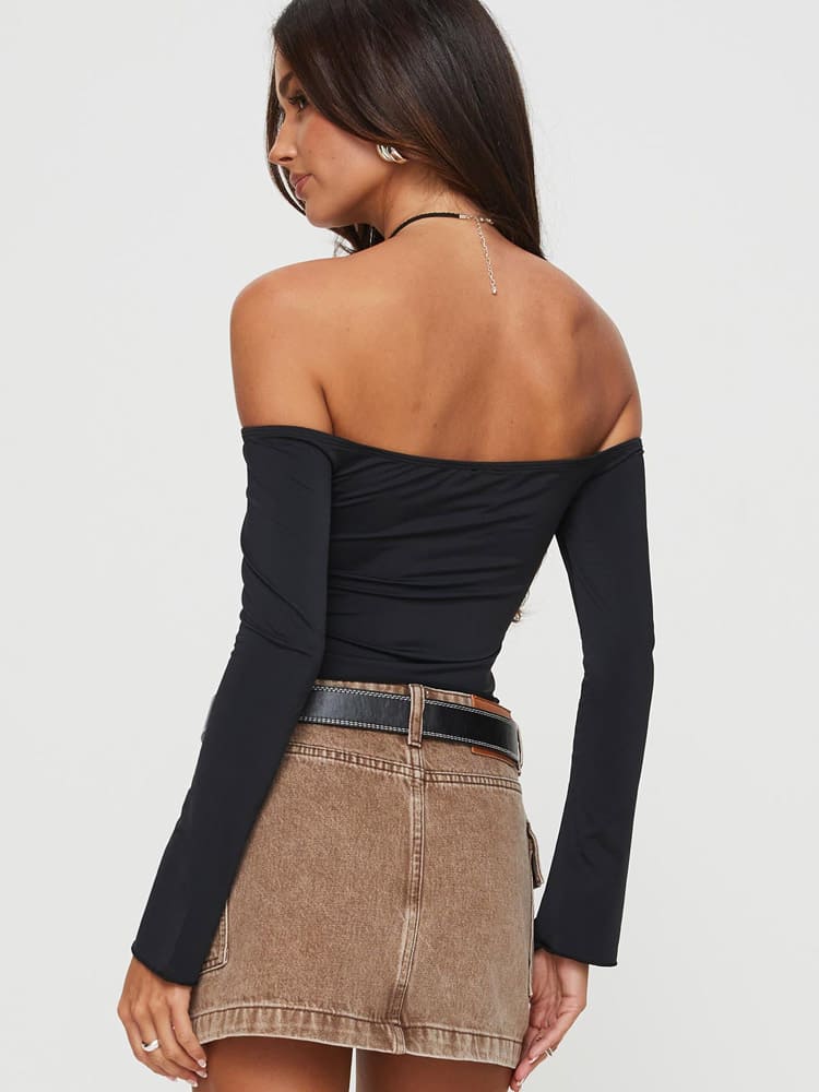 Women's Black Off-Shoulder Top