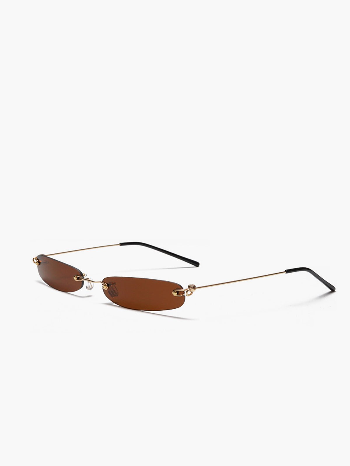 Women's rimless sunglasses with slim metal arms