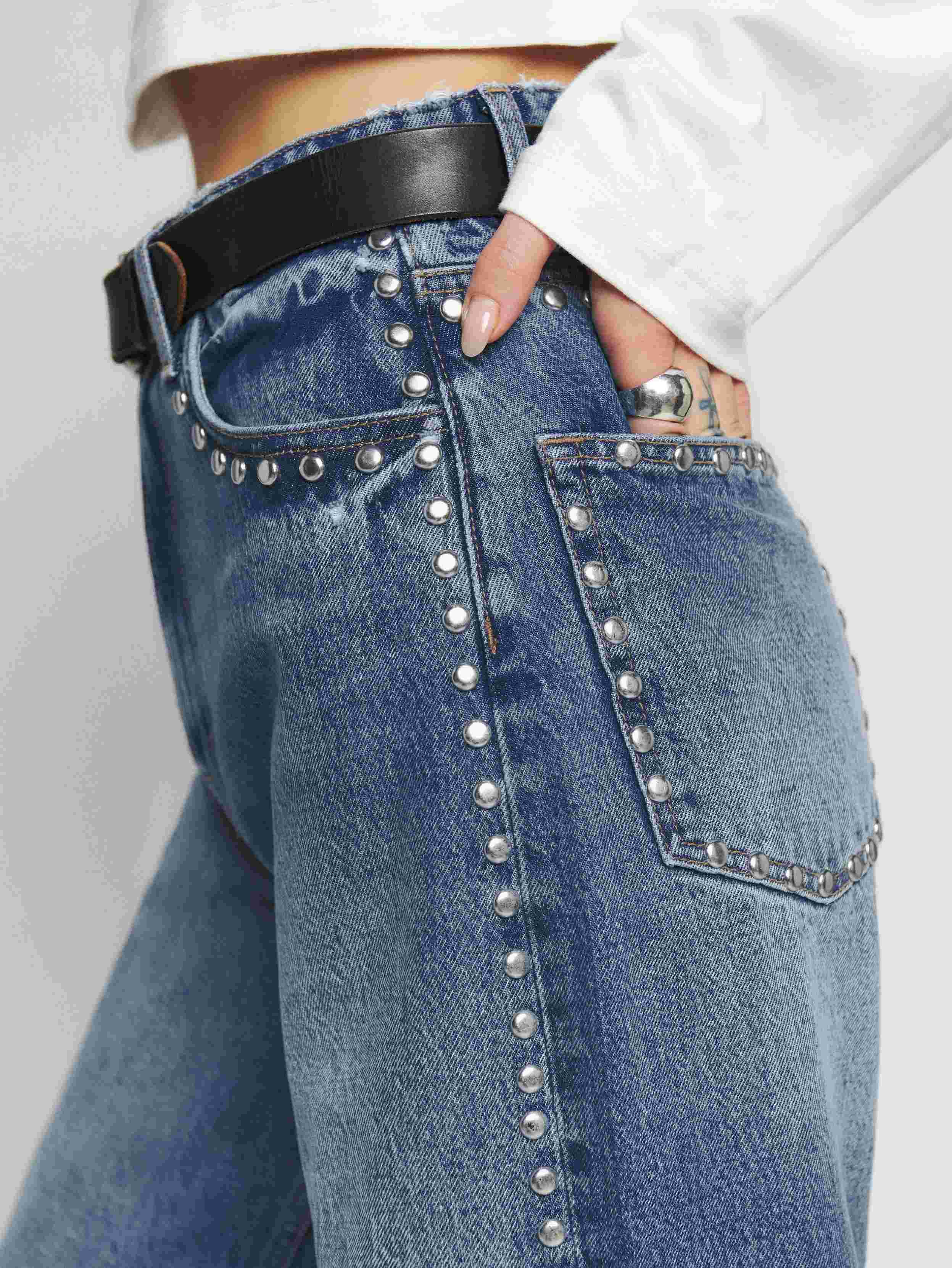 Women's Blue Wide-Leg Jeans