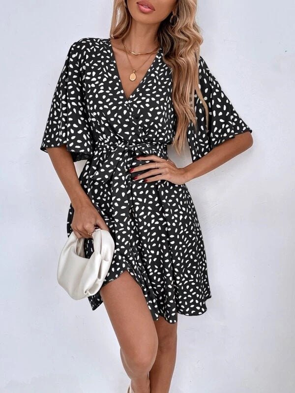 Women's V-Neck Boho Mini Dress