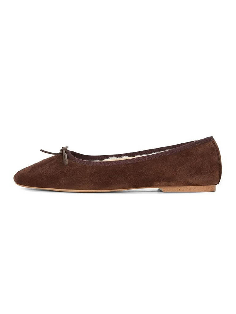 Women's bow detail ballet flats in camel