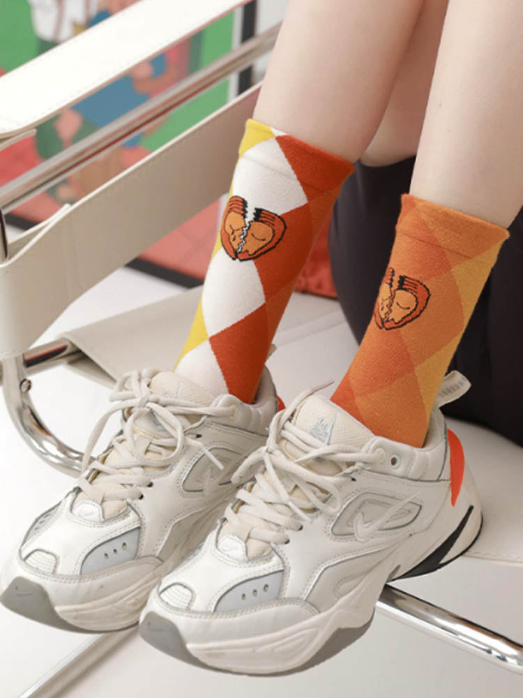 Women's Broken Heart Print Socks