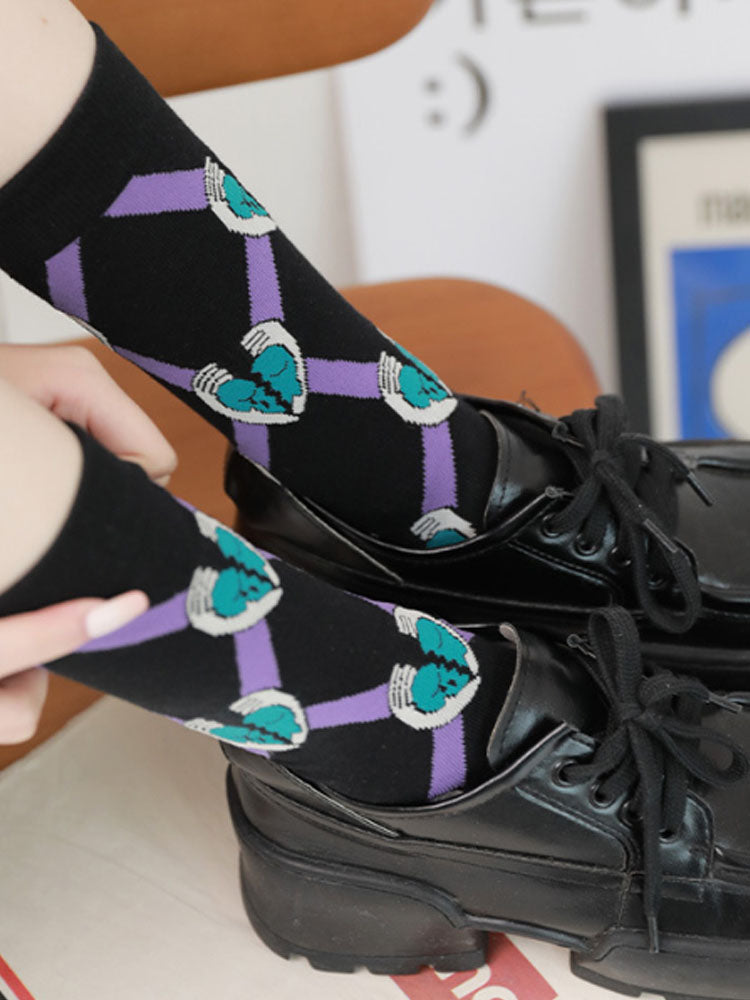 Women's Broken Heart Print Socks