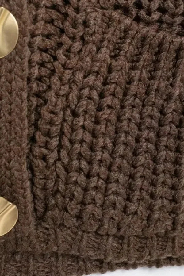 Women's brown chunky knit vest