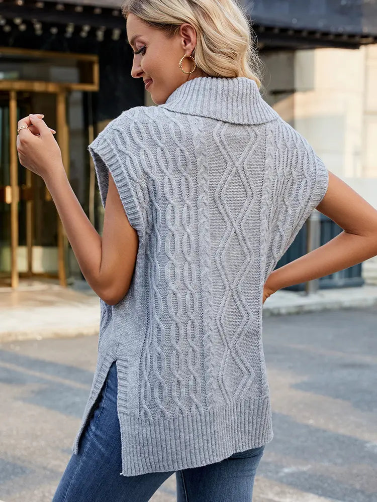 Women's high-neck vest — detail view