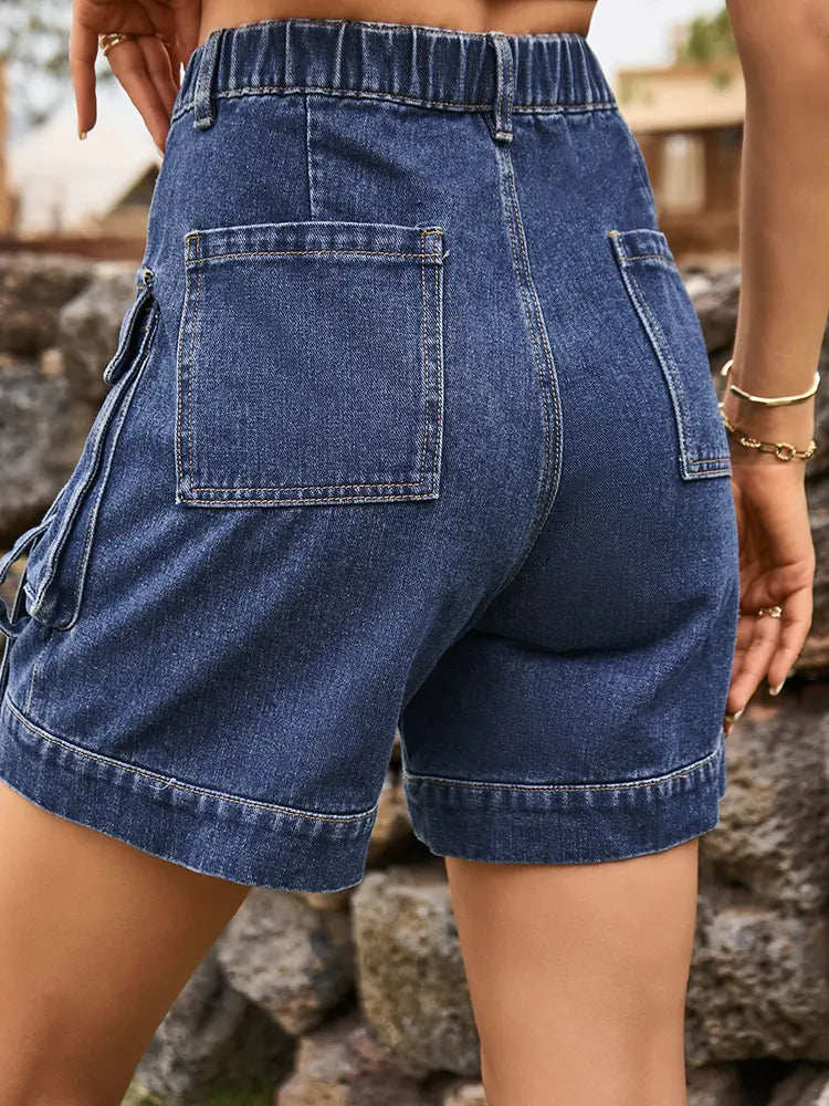 Women's Cargo Denim Shorts — alternate angle