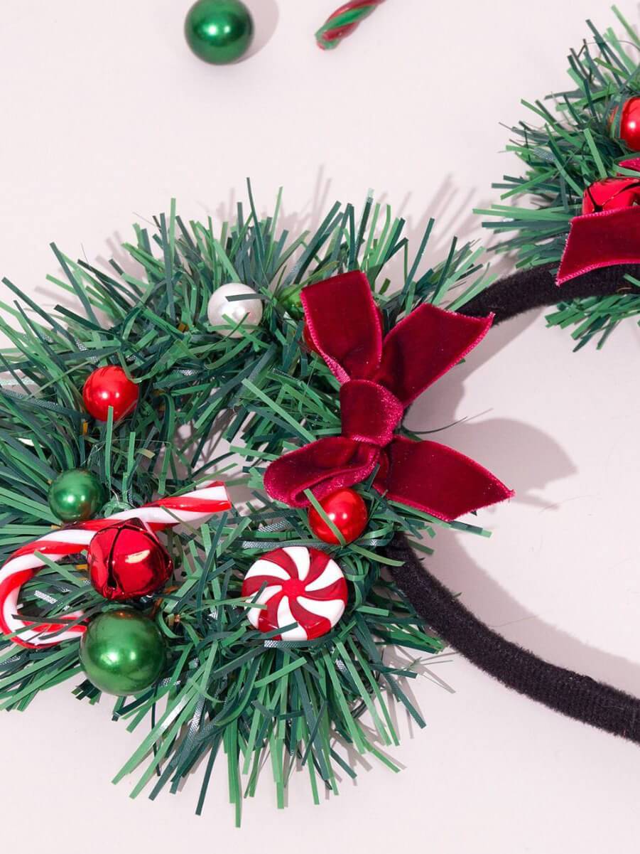 Women's Christmas candy headband — detail
