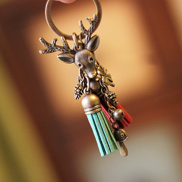 Women's Christmas deer keychain — detail