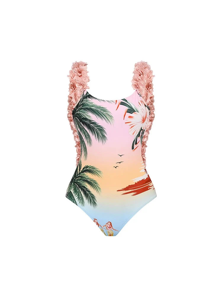 Women's Coconut Tree Print Swimsuit — additional view