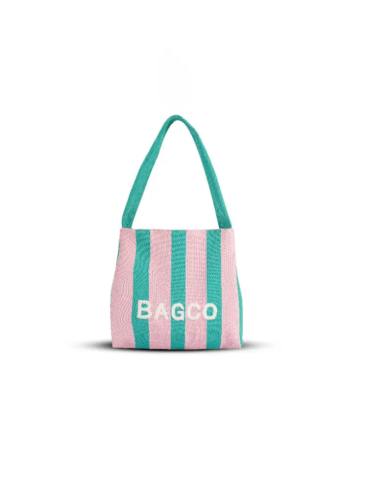 Women's colourblock knit tote bag