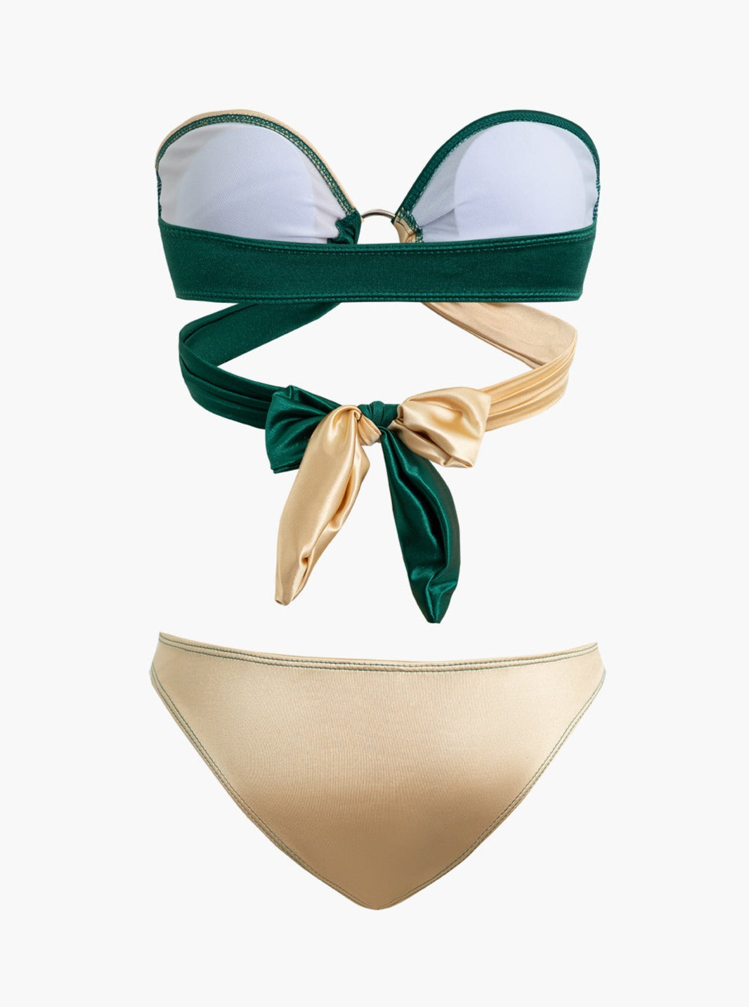 Women's contrast knot bikini set — back view