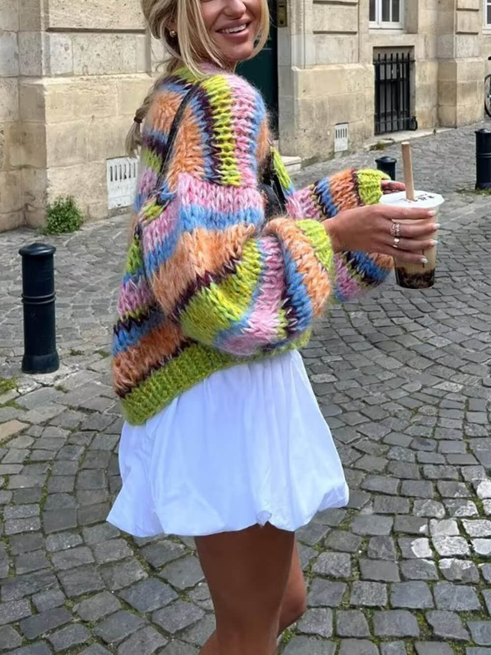 Women's Contrast Sweater Jacket — detail
