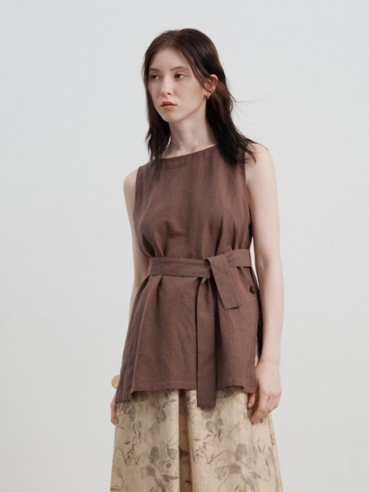 Women's Cotton-Linen Sleeveless Tank