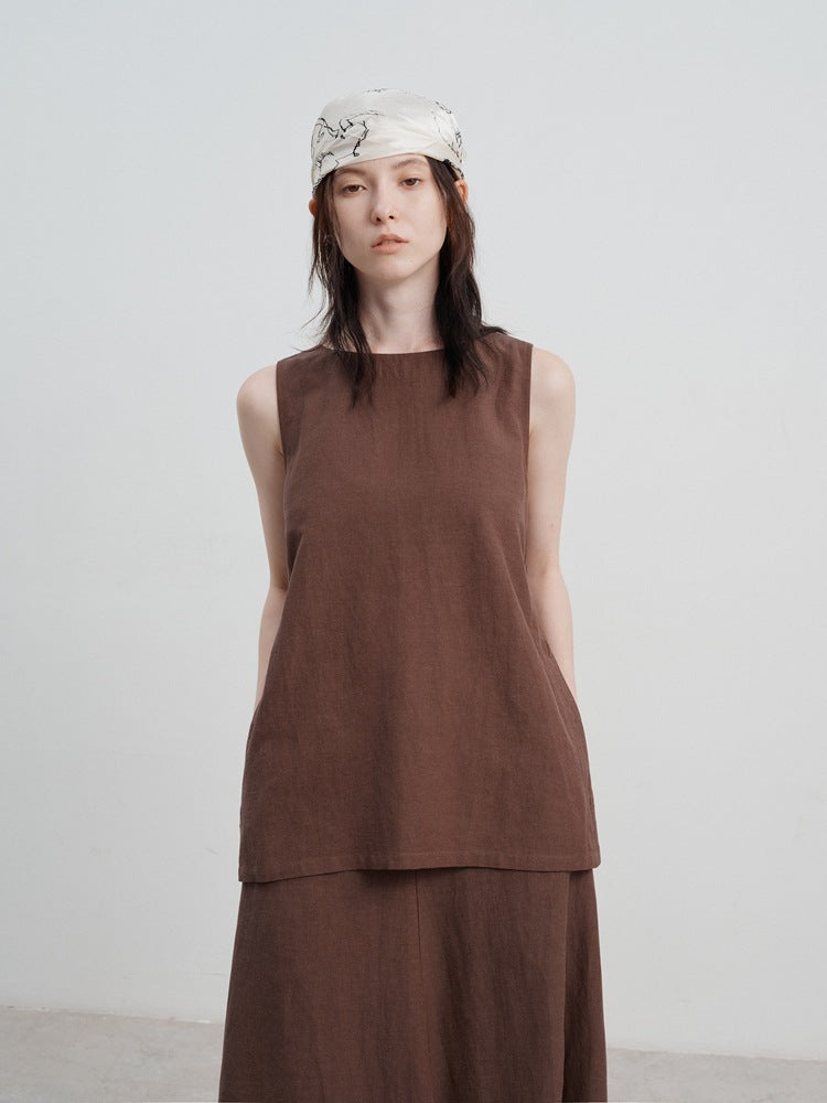 Women's Cotton-Linen Sleeveless Tank
