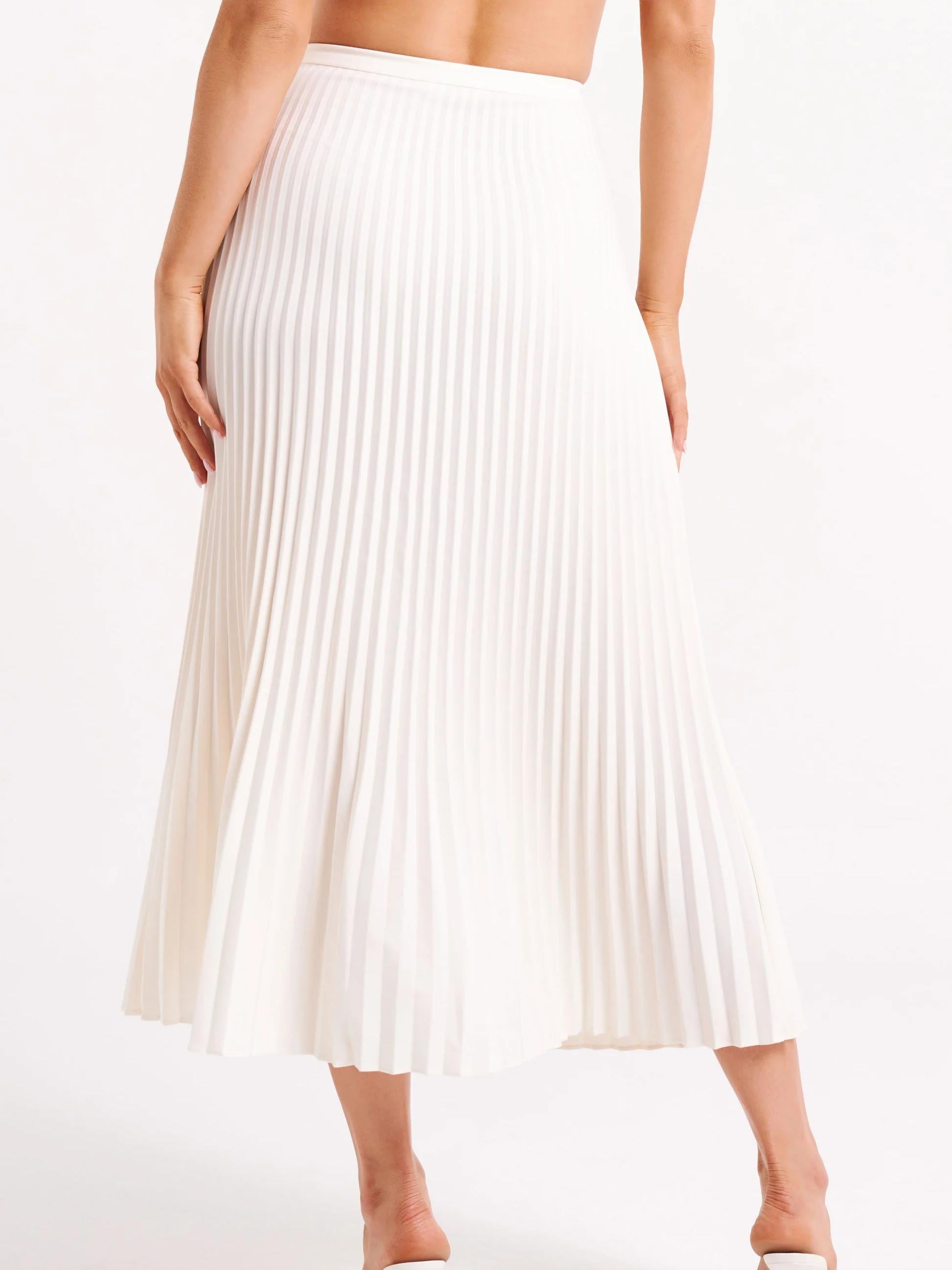 Women's pleated suiting maxi skirt, alternate angle