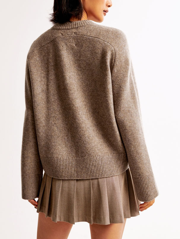 Women's crew sweater pleated skort set — alternate angle
