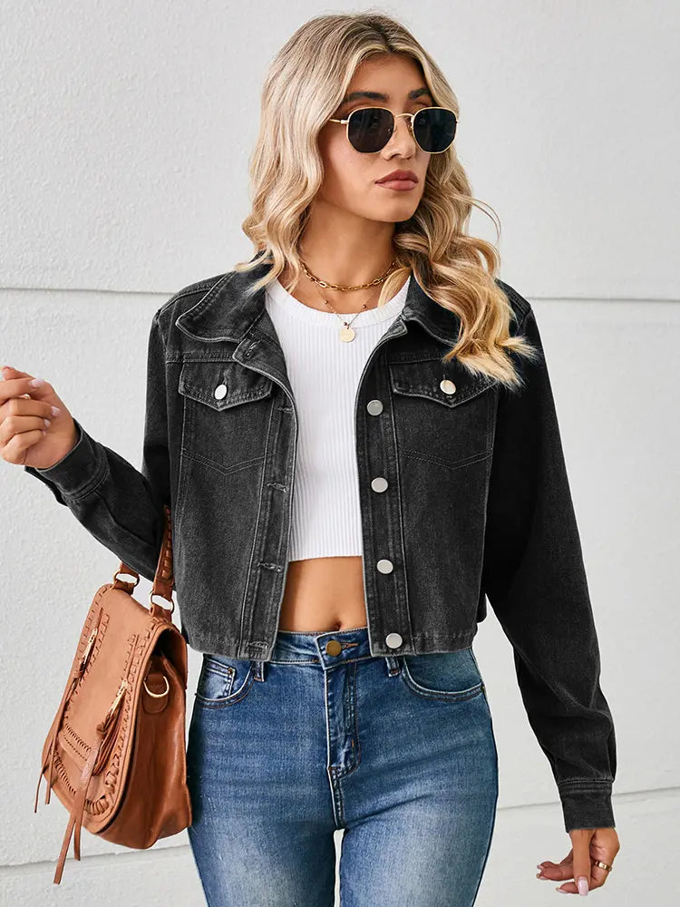 Women's Cropped Denim Jacket — colour range