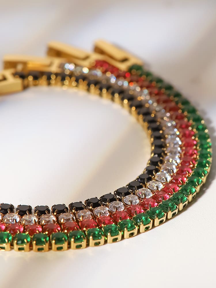 Women's cubic zirconia tennis bracelet — side detail