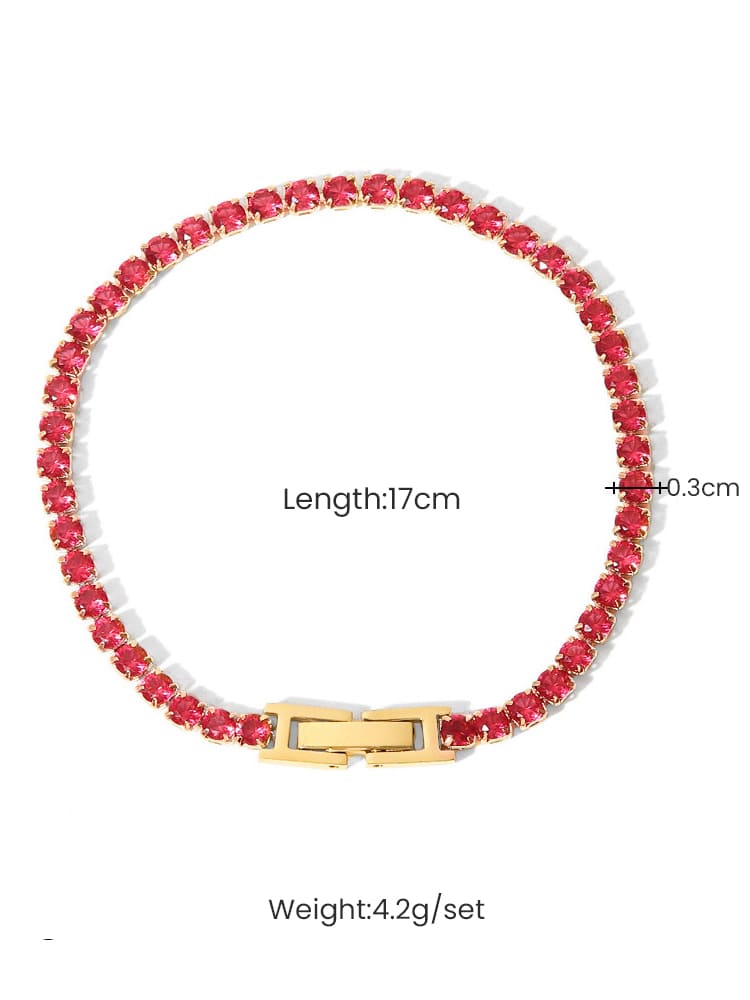Women's cubic zirconia tennis bracelet — alternate angle