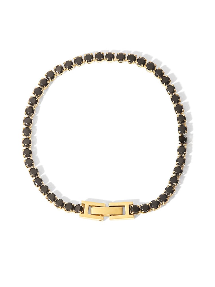 Women's cubic zirconia tennis bracelet — full length