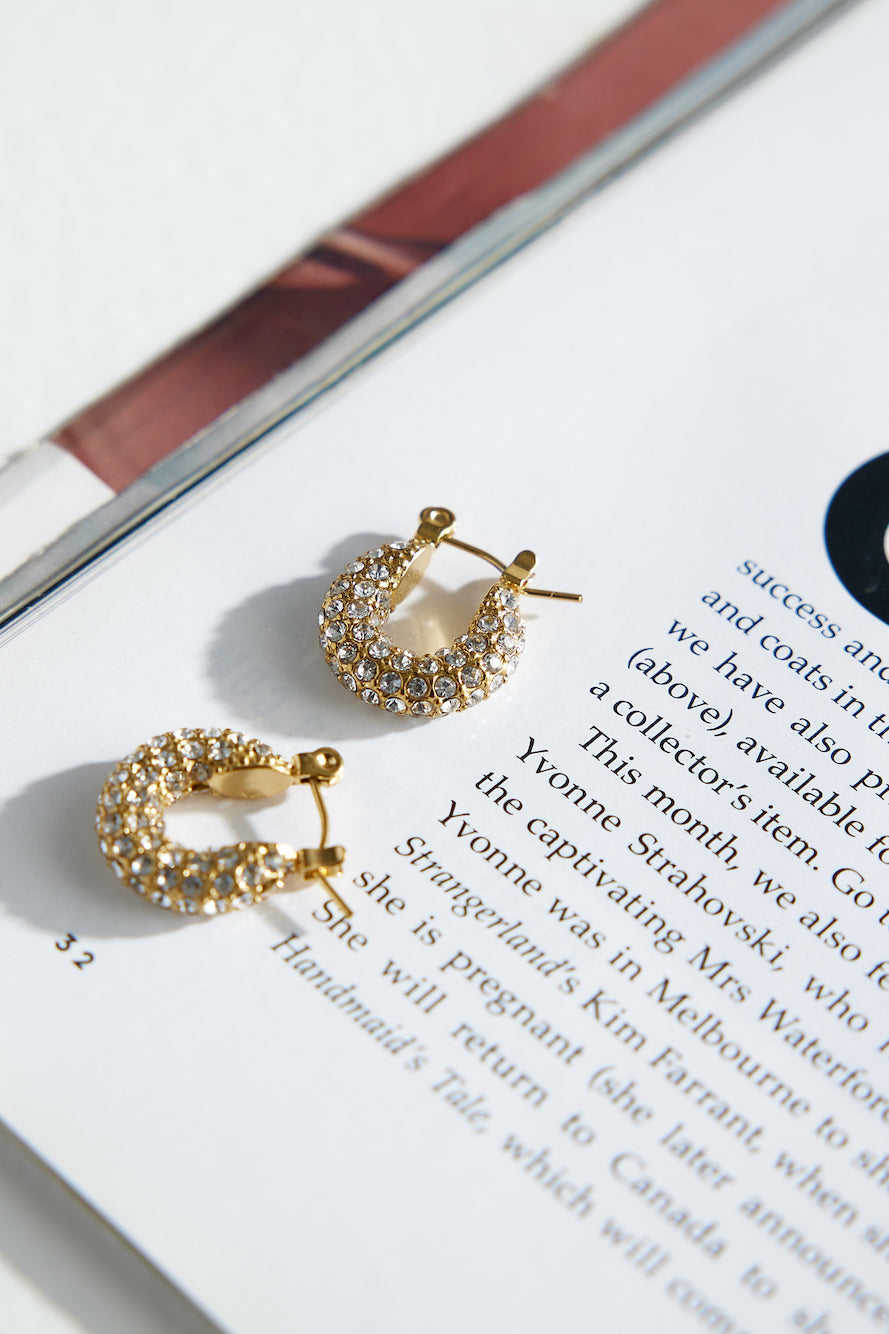 Women's Diamante Stud Earrings — detail view
