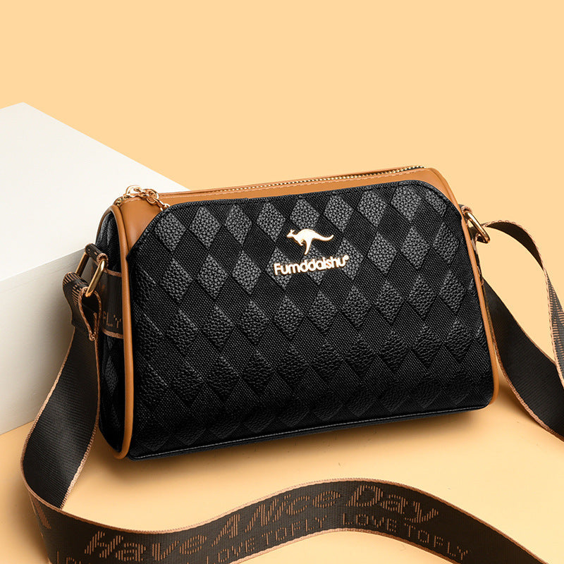 Women's diamond-quilted crossbody bag