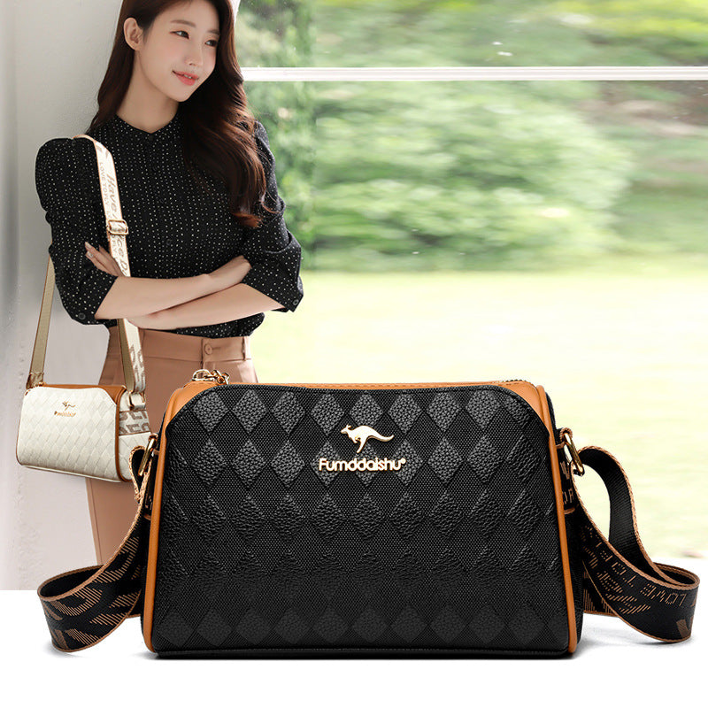 Women's diamond-quilted crossbody bag