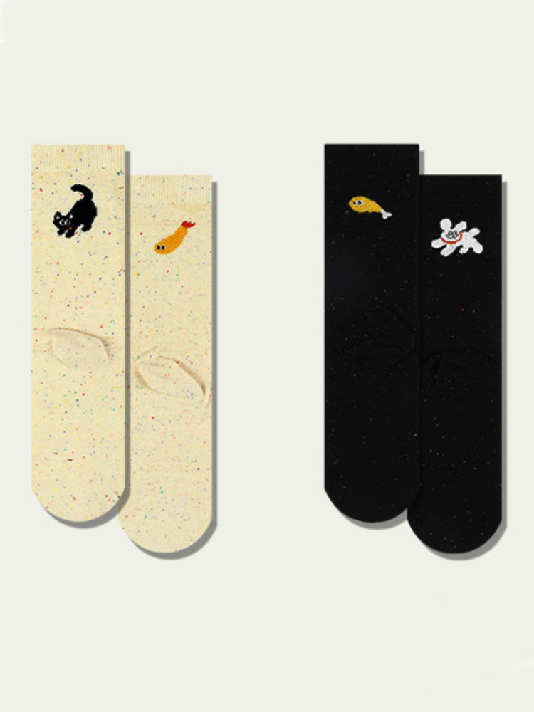 Women's dog print cotton ankle socks — alternate view