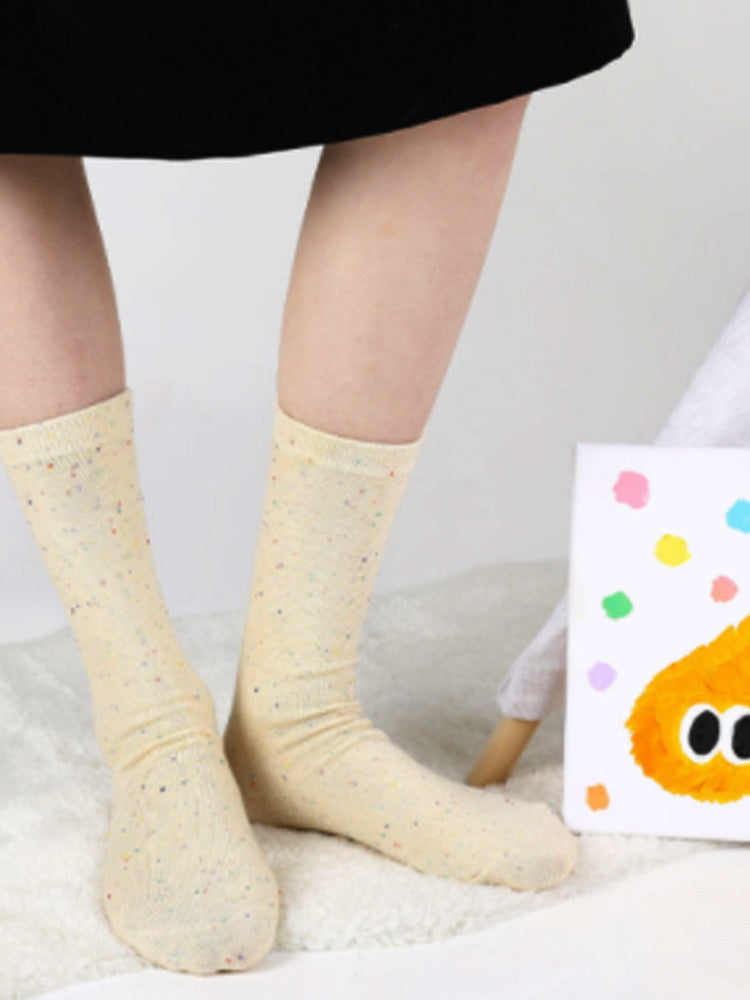 Women's dog print cotton ankle socks — detail