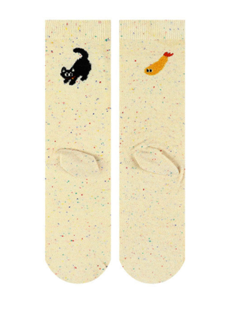 Women's dog print cotton ankle socks — detail
