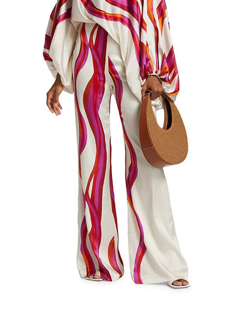 Women's dolman sleeve wide-leg two-piece set — detail