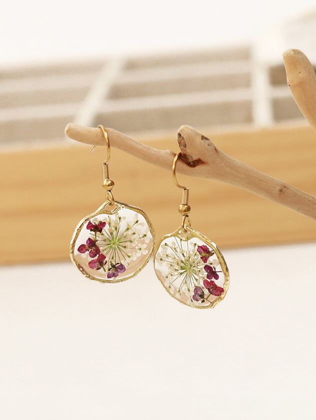Women's Dried Flower Drop Earrings